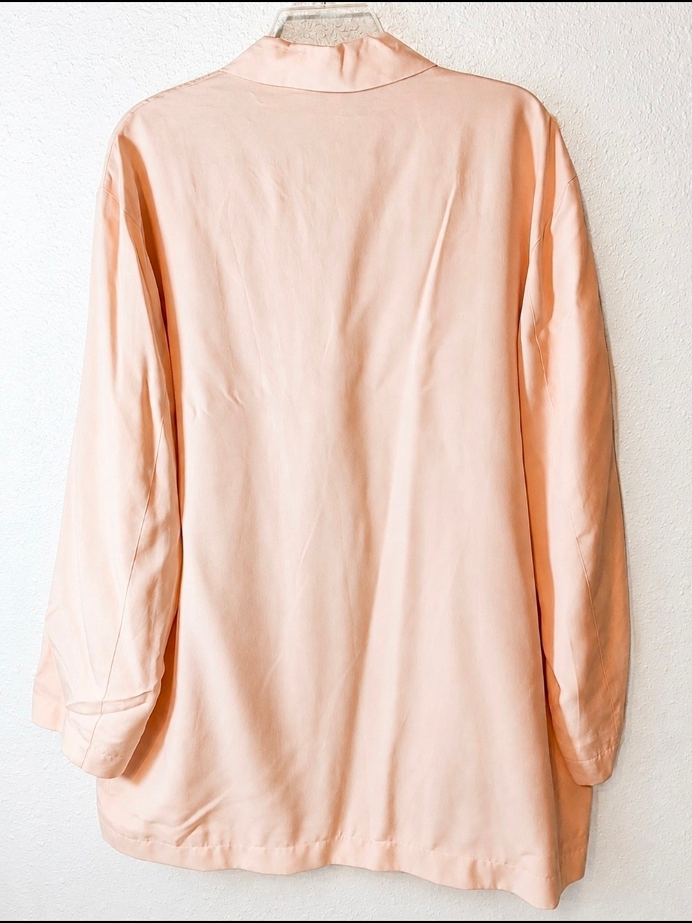 Vintage 1990s The Limited Finest Quality 100% Silk Blush Peach Blazer Large - Picture 3 of 5